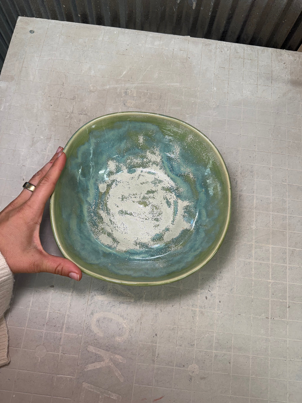 Alabaster Muddled Bowl - Green Tea