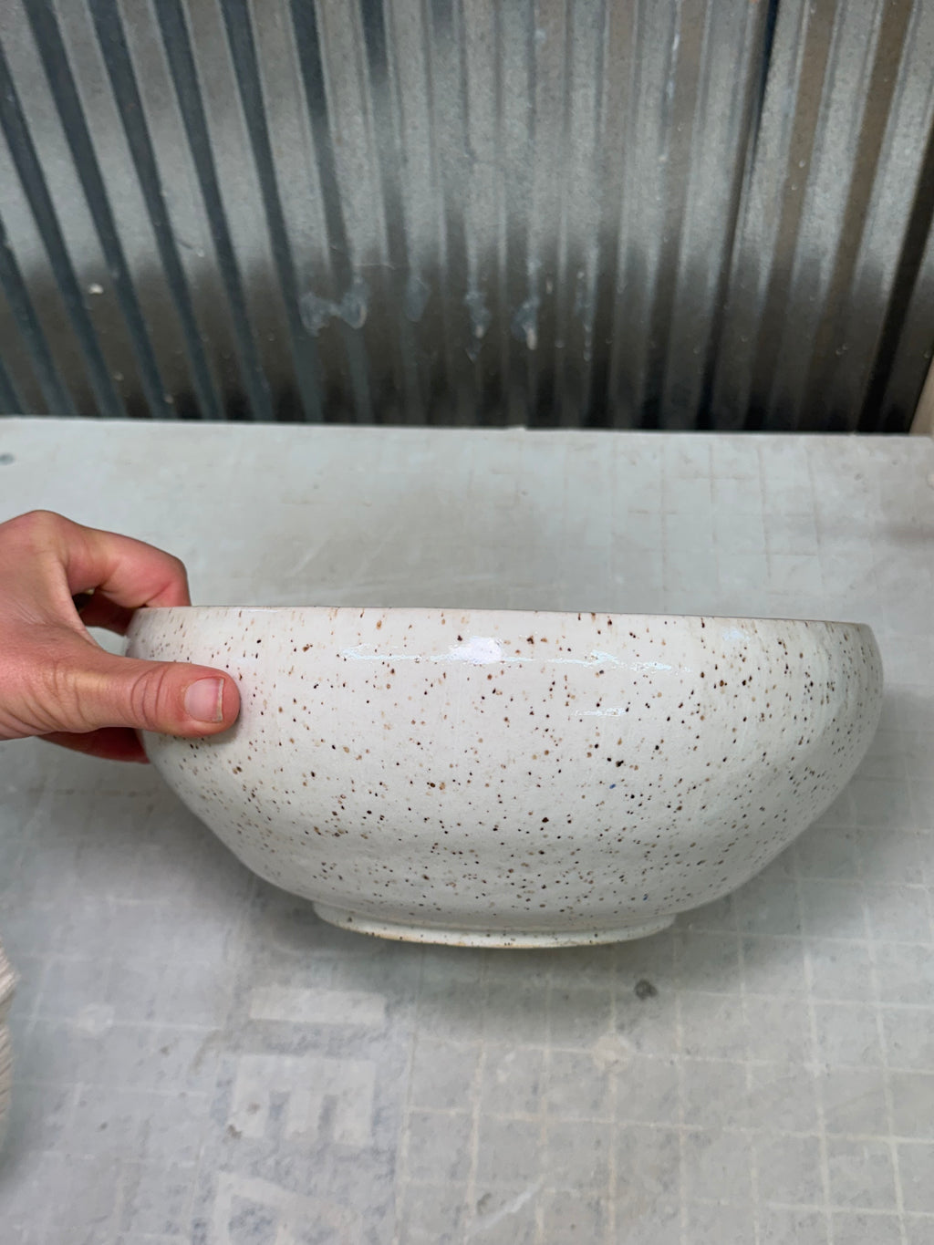 Large Bowl - Speckled White