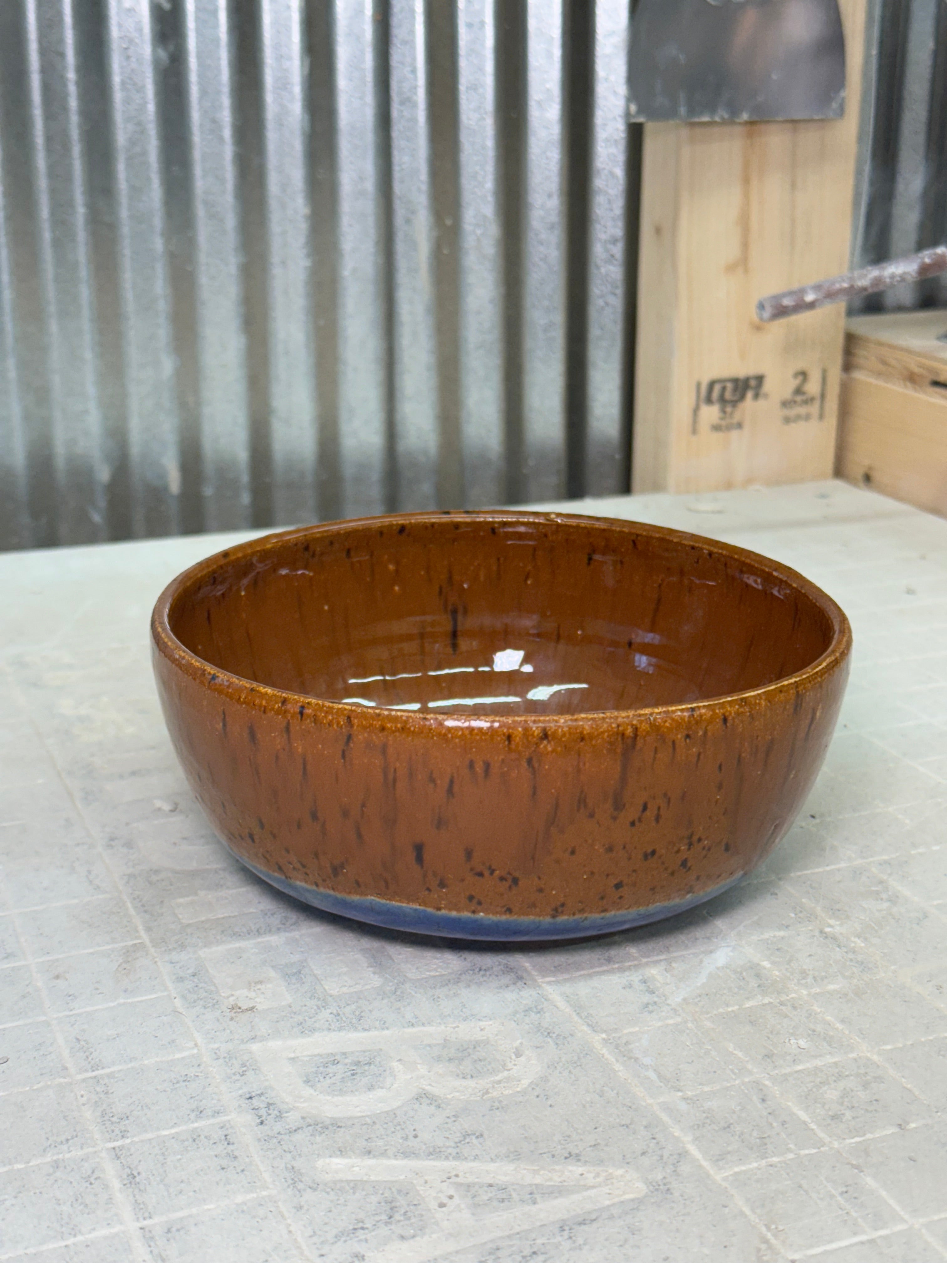 Classic Bowl - Creamy Carmel & Royal Blue