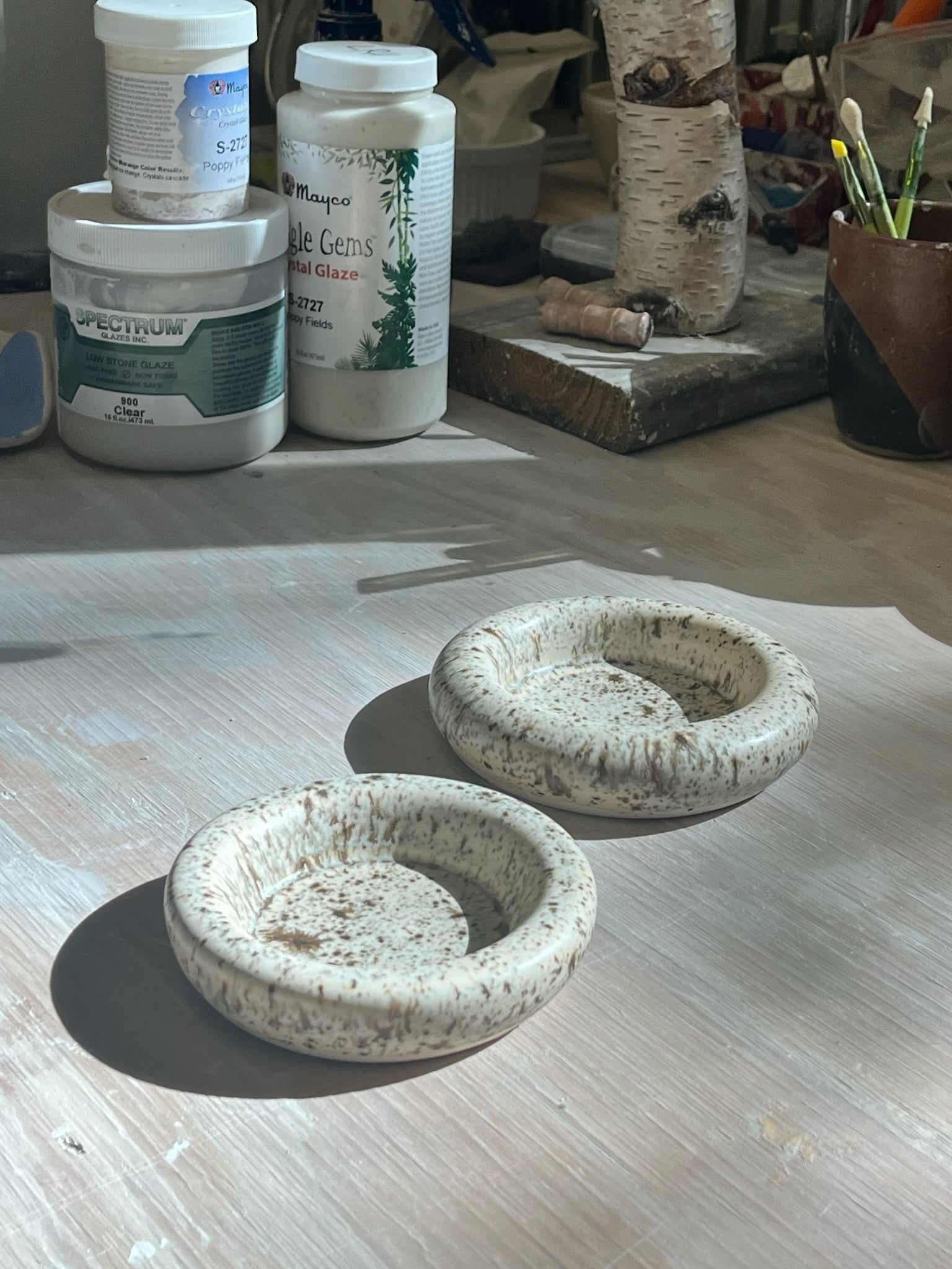 Doughnut Plate Set - White Winter Wood