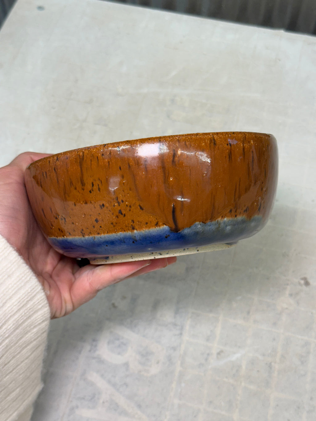 Classic Bowl - Creamy Carmel & Royal Blue