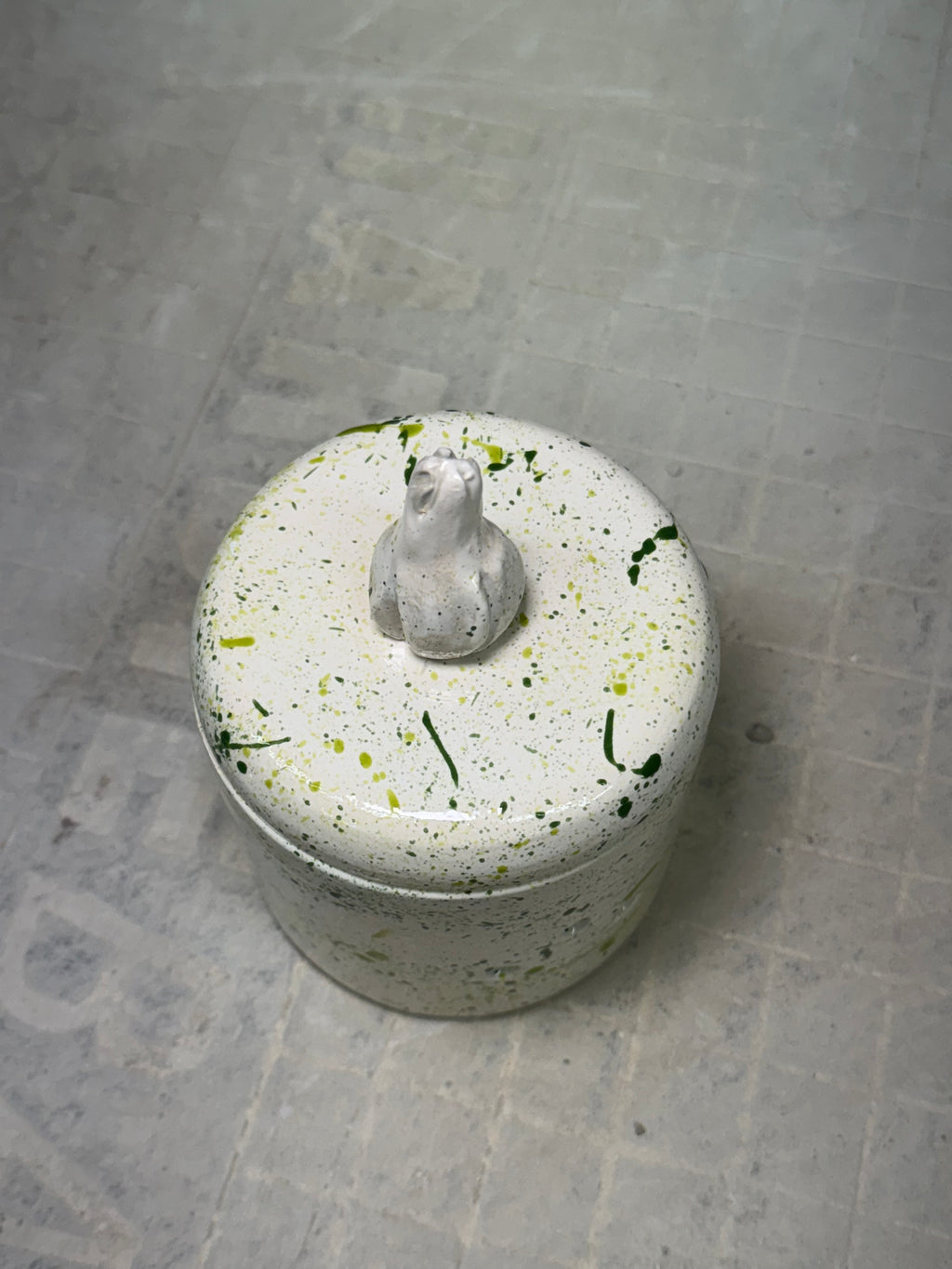 Garlic Holder - Green Splatter