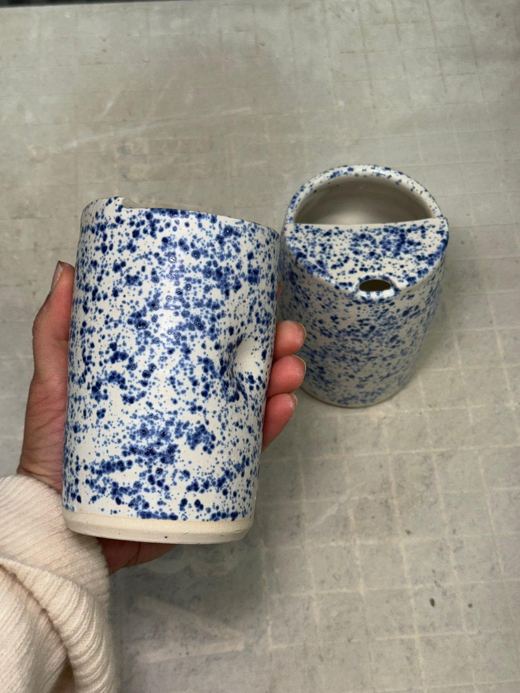 Sippy Cup - Blue Splatter