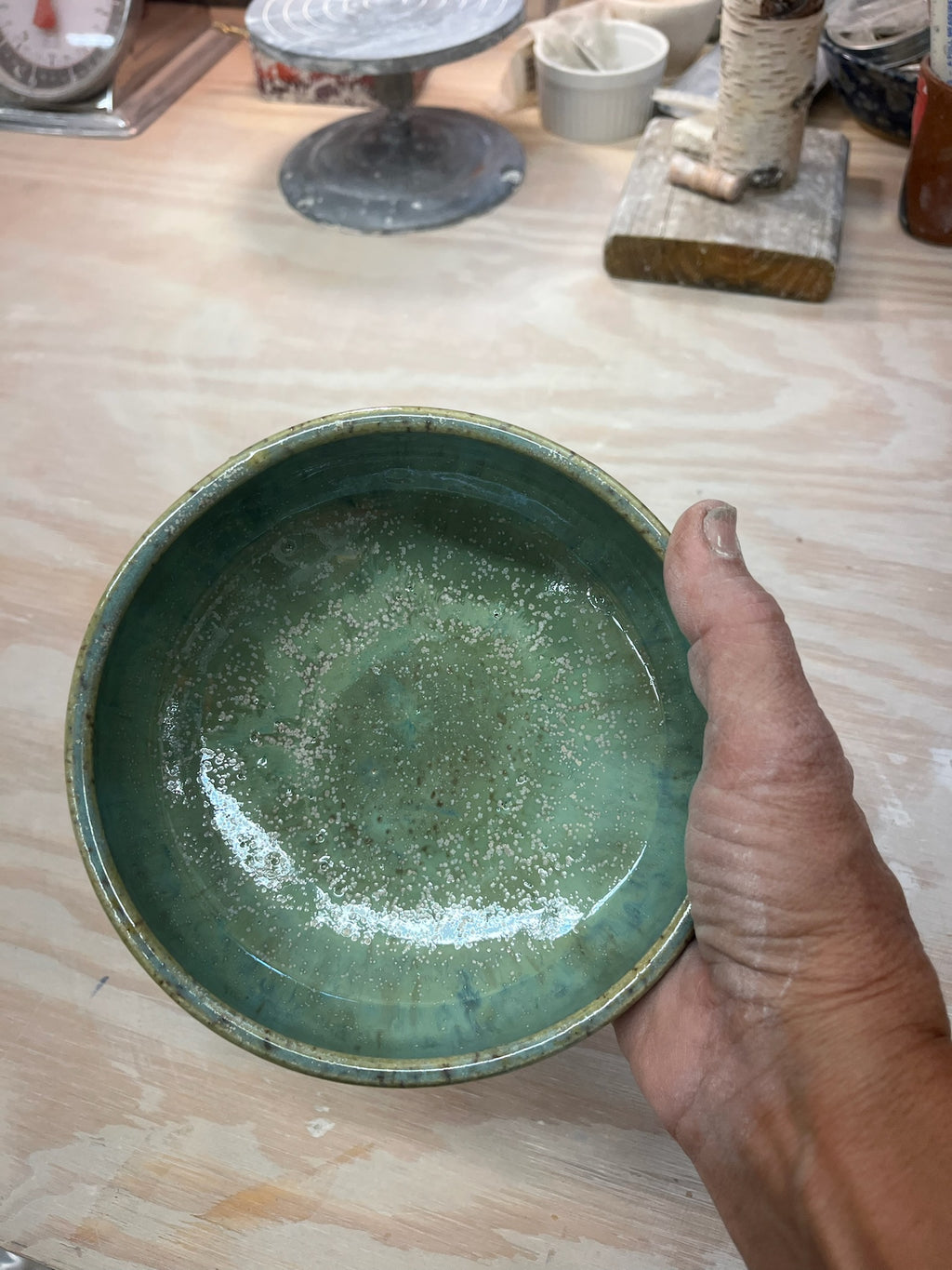 Classic Bowl - Speckled Green Tea