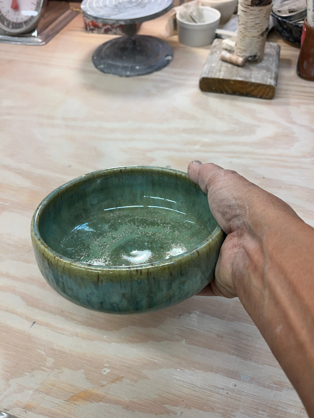 Classic Bowl - Speckled Green Tea