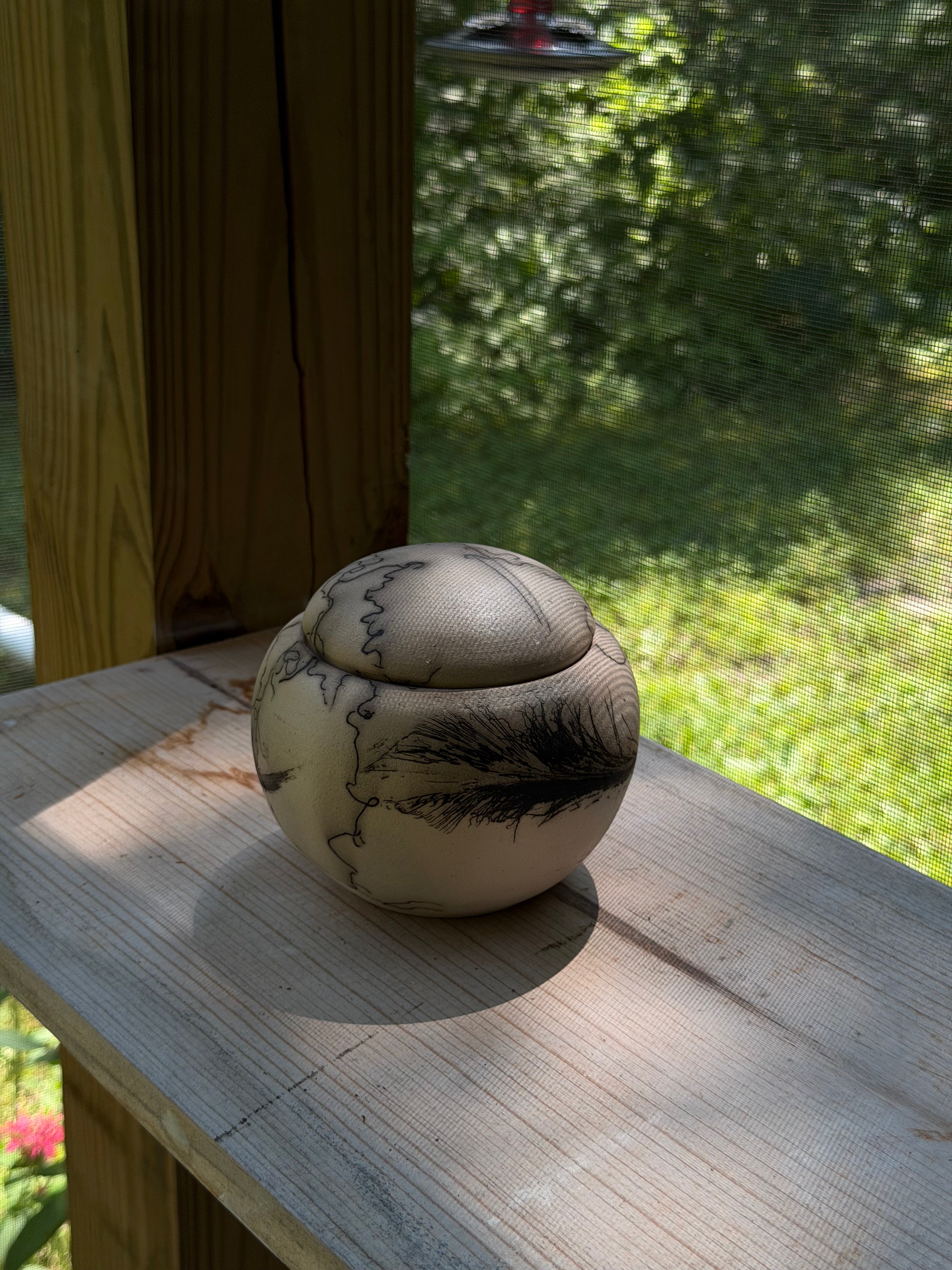 Raku Horse Hair Jar