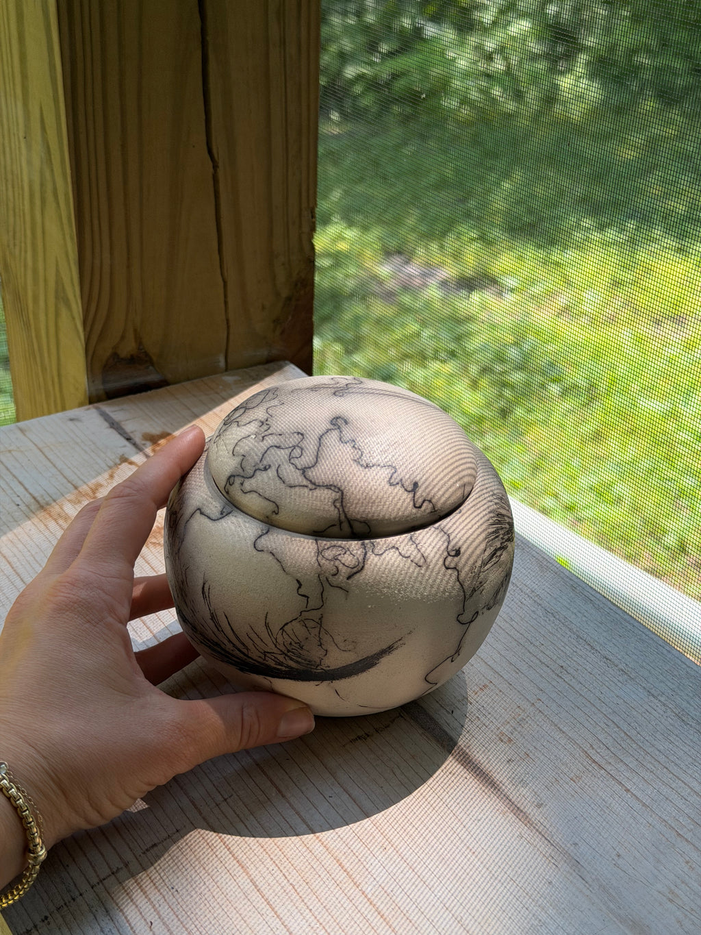 Raku Horse Hair Jar