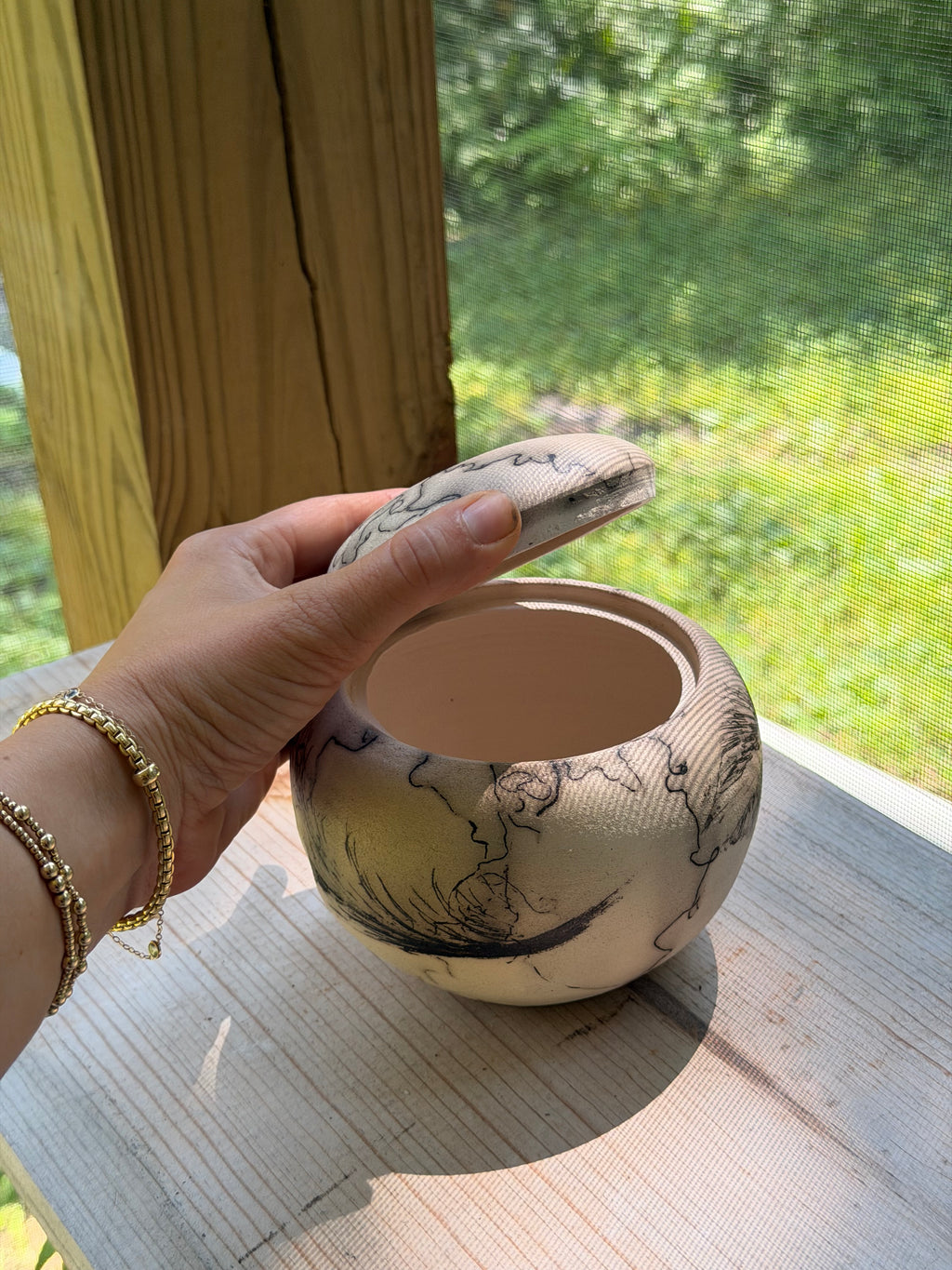 Raku Horse Hair Jar