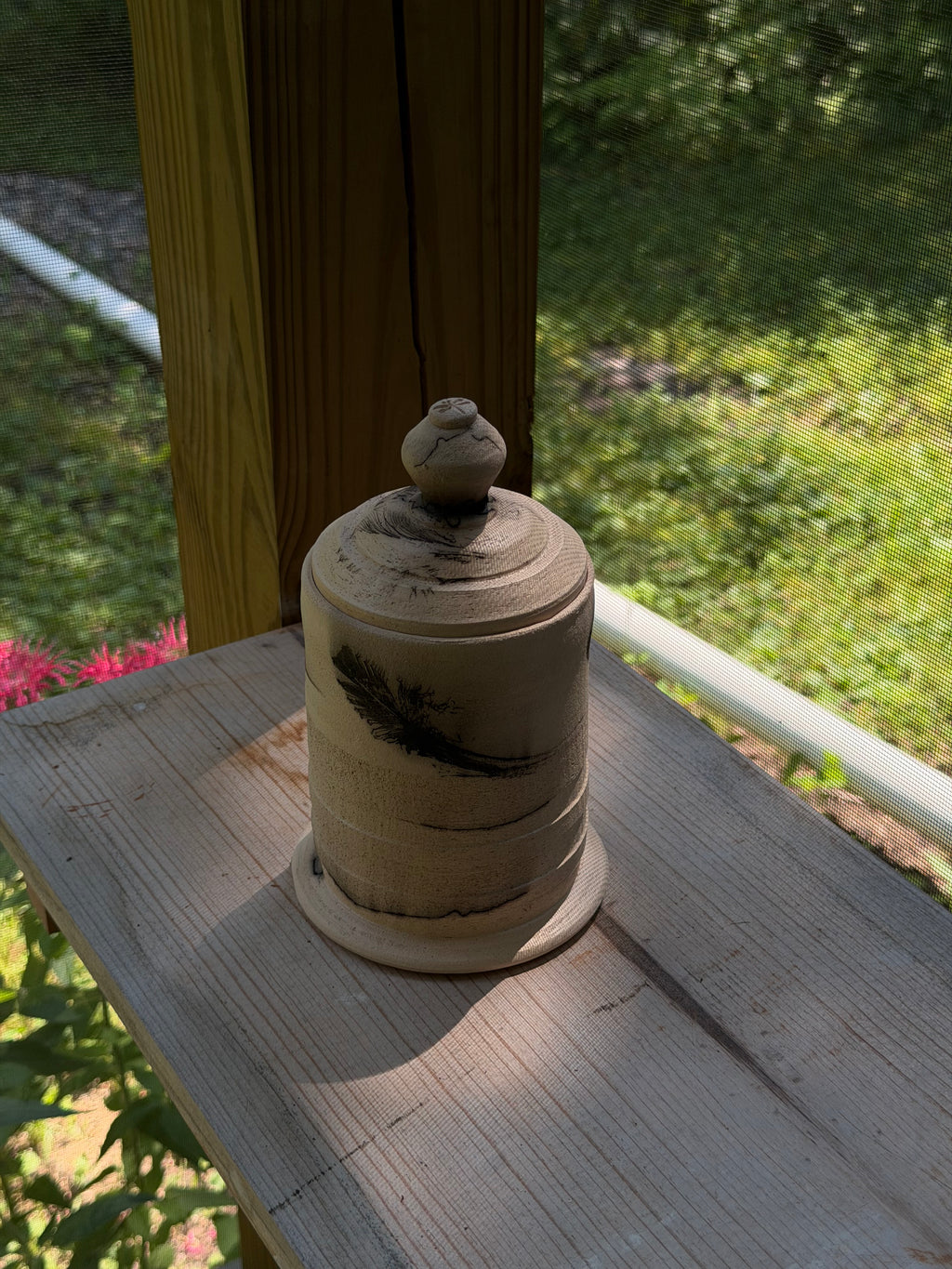 Raku Tall Jar