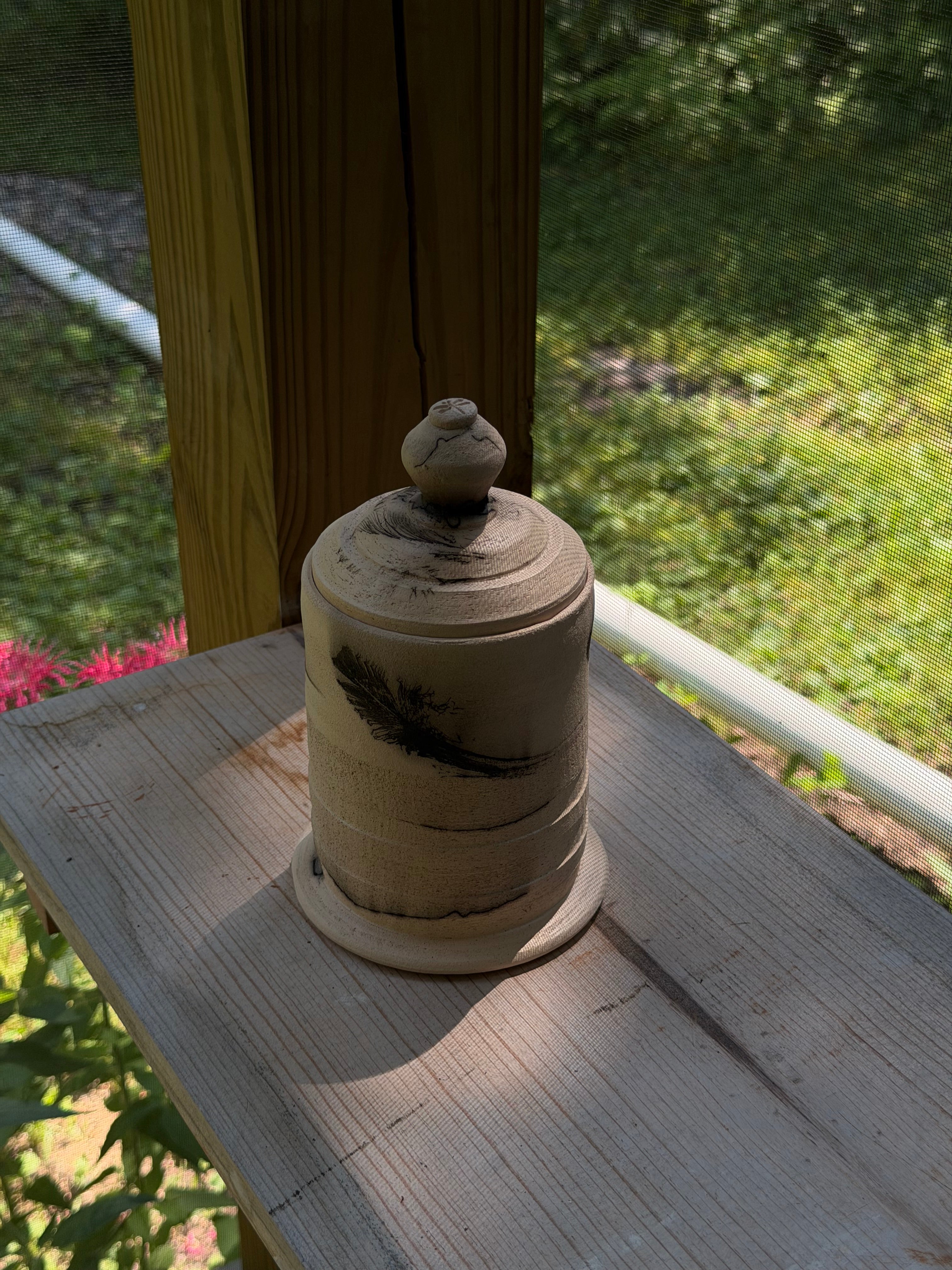 Raku Tall Jar