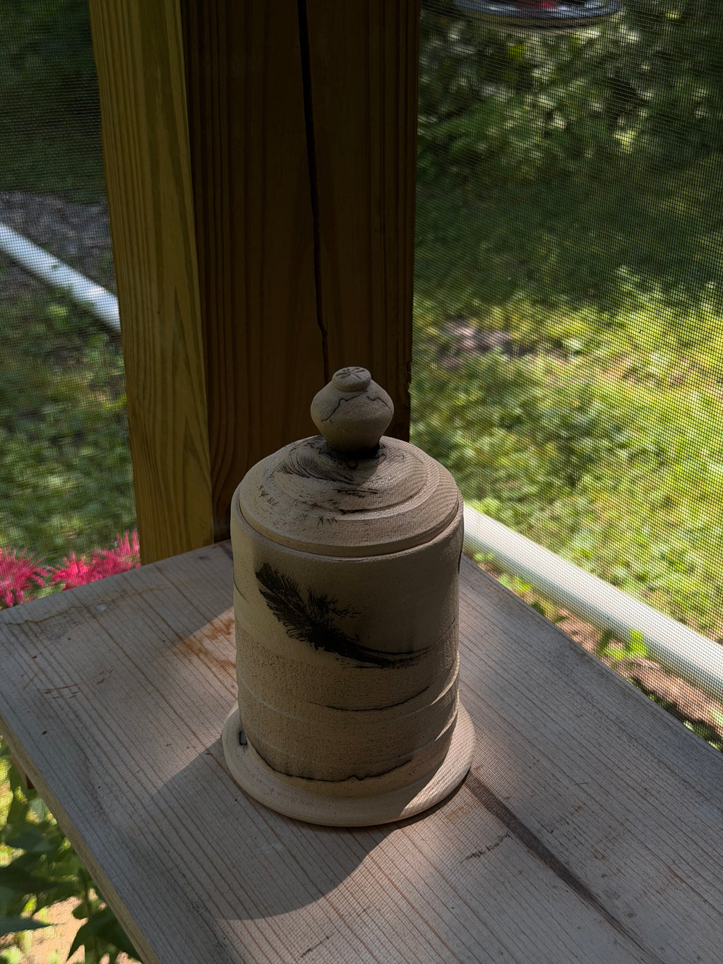 Raku Tall Jar