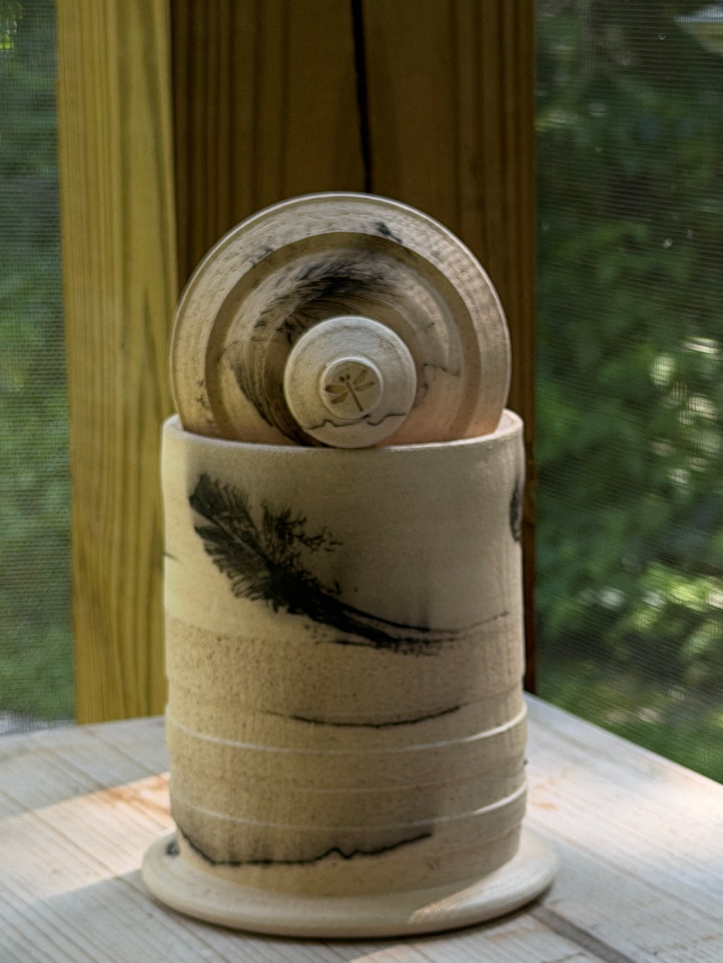 Raku Tall Jar