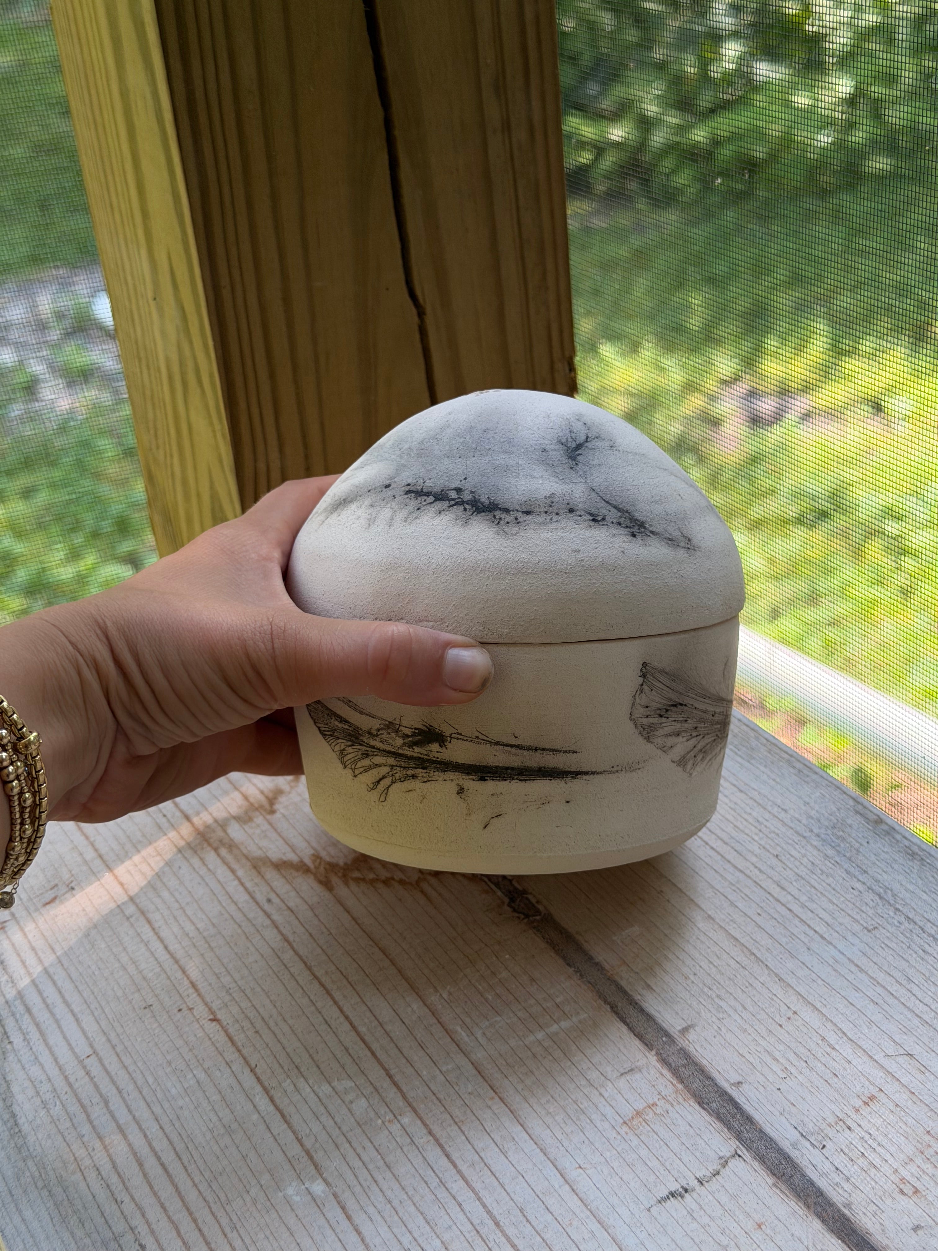 Raku Jar with Cap