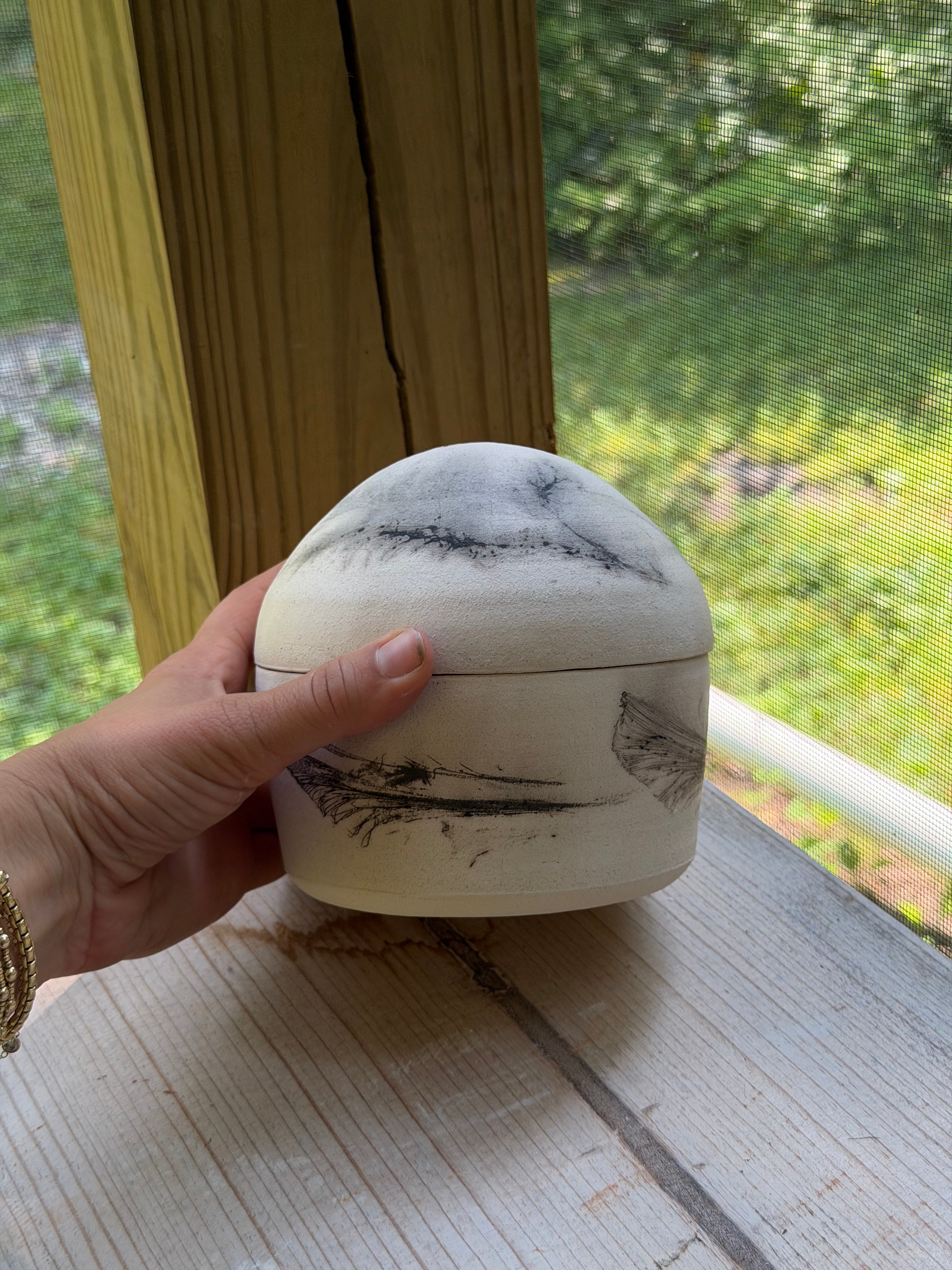 Raku Jar with Cap