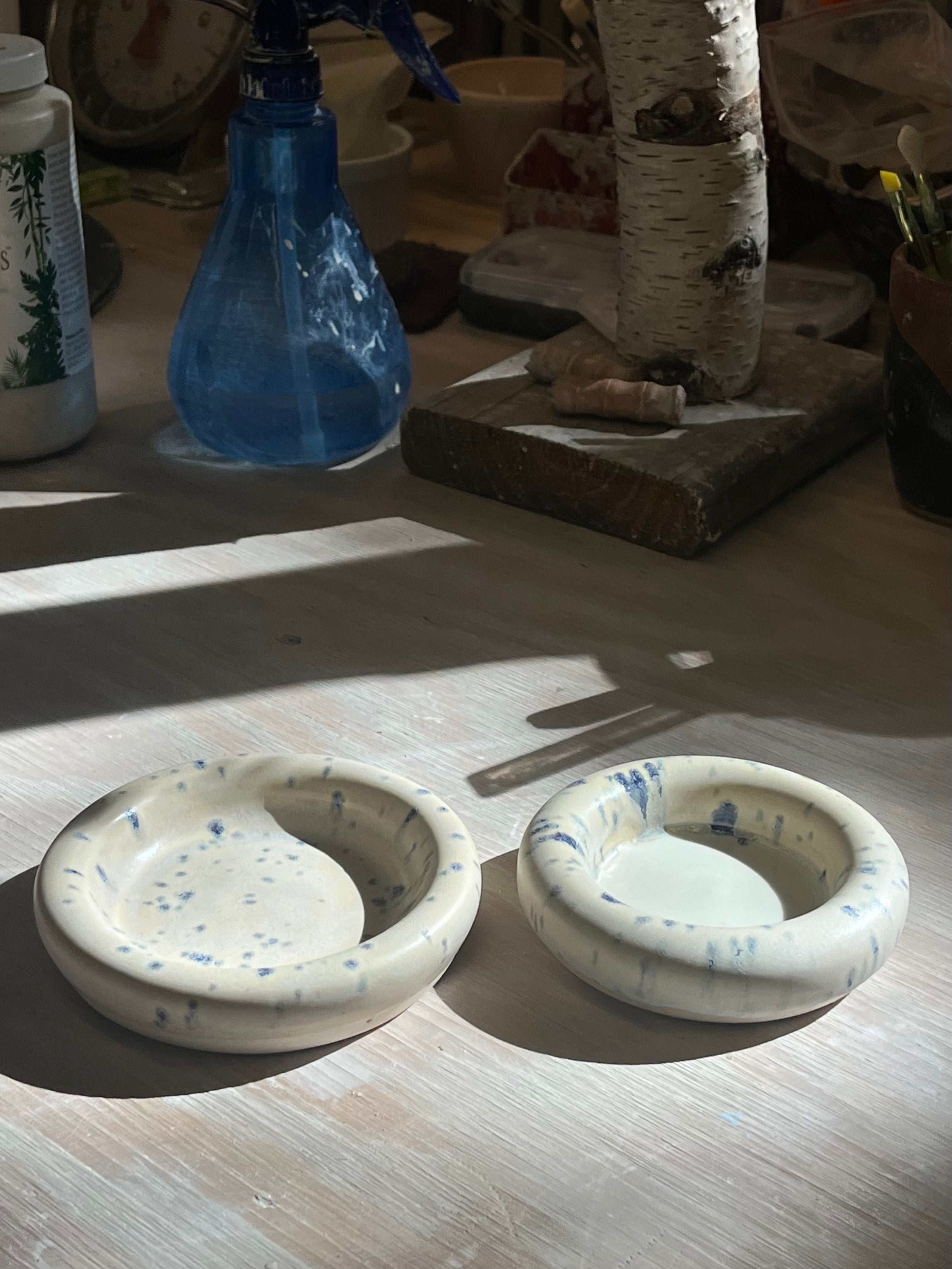 Doughnut Plate Set - Blue Speckle
