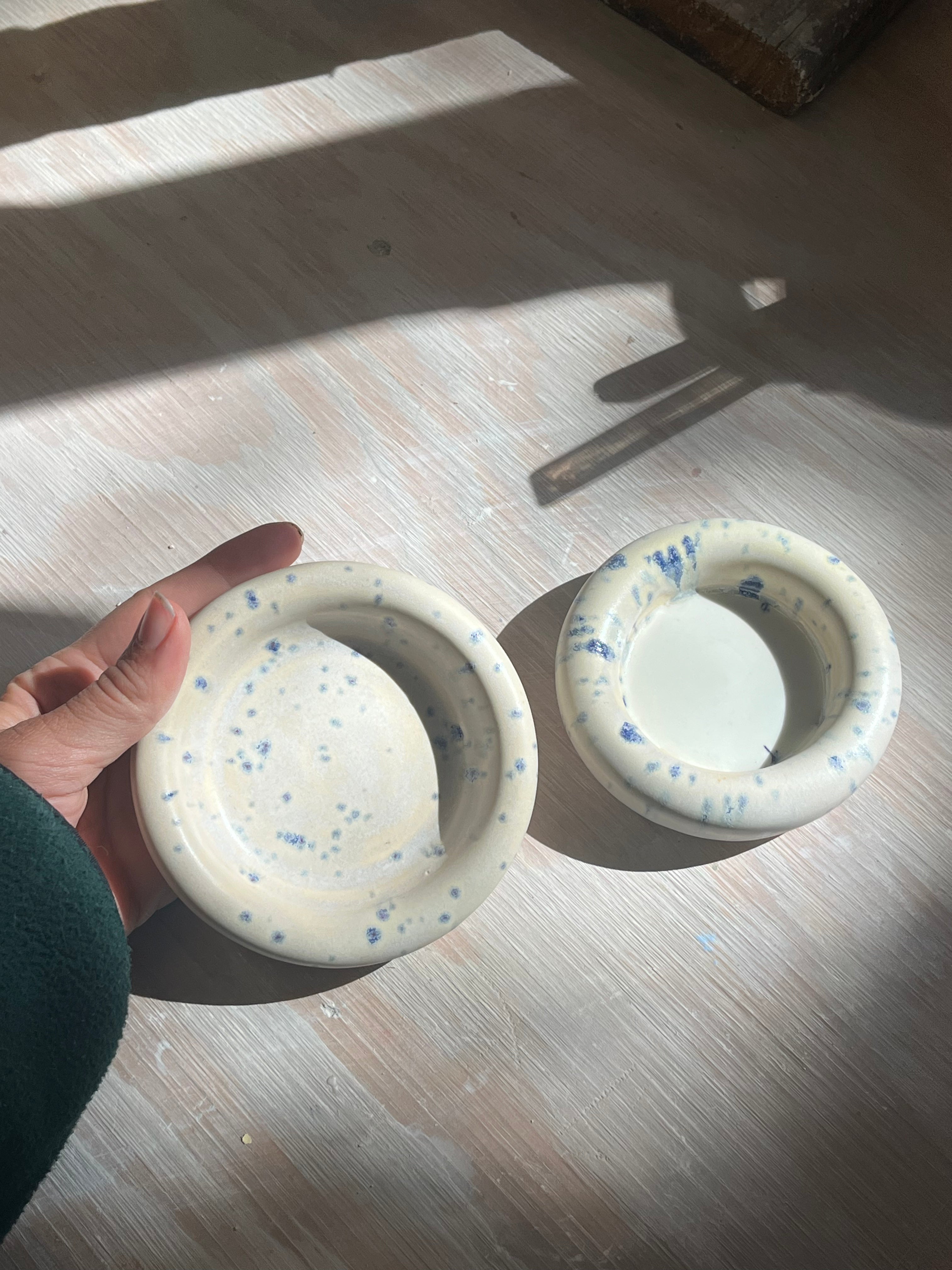 Doughnut Plate Set - Blue Speckle