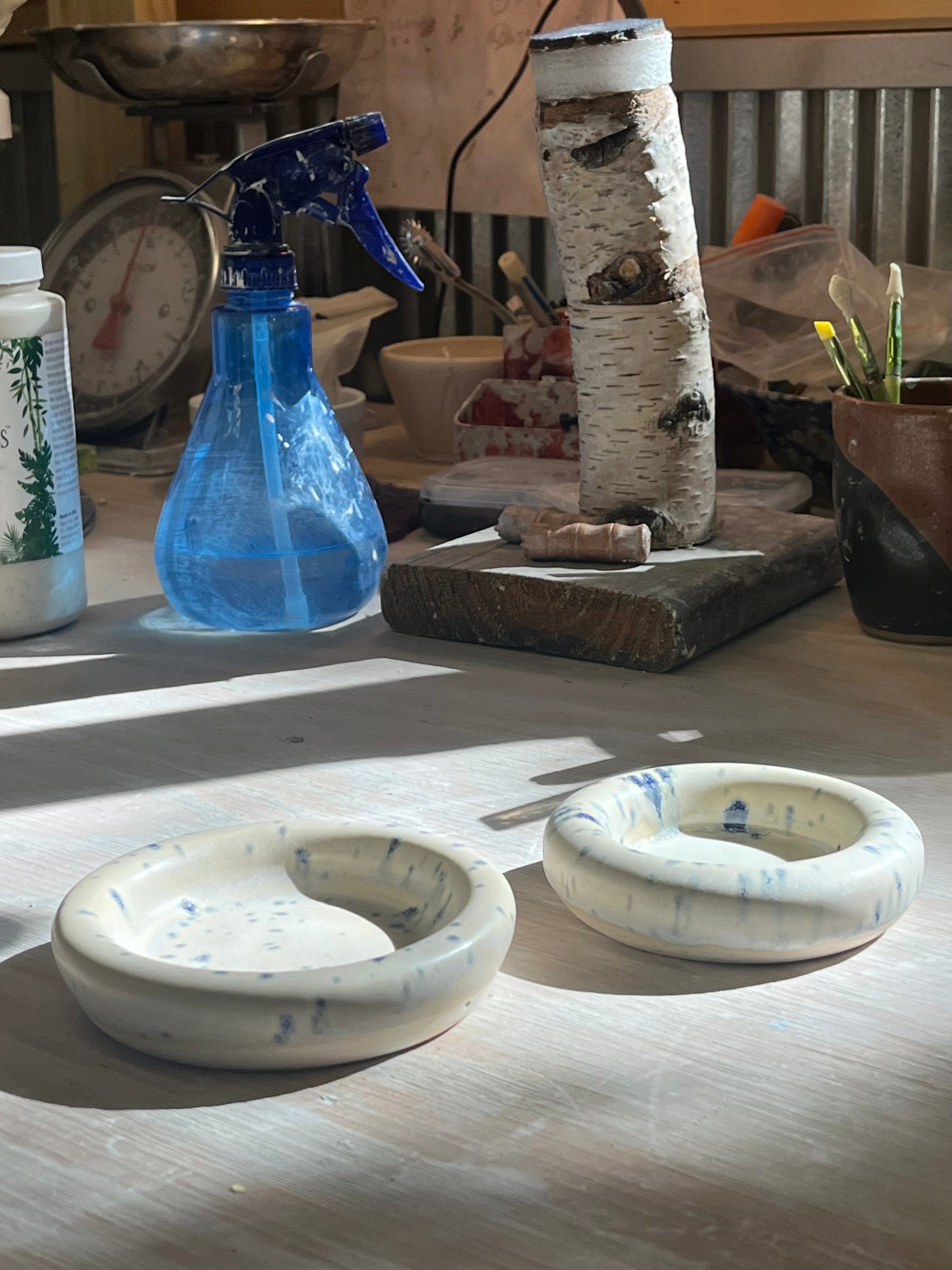 Doughnut Plate Set - Blue Speckle