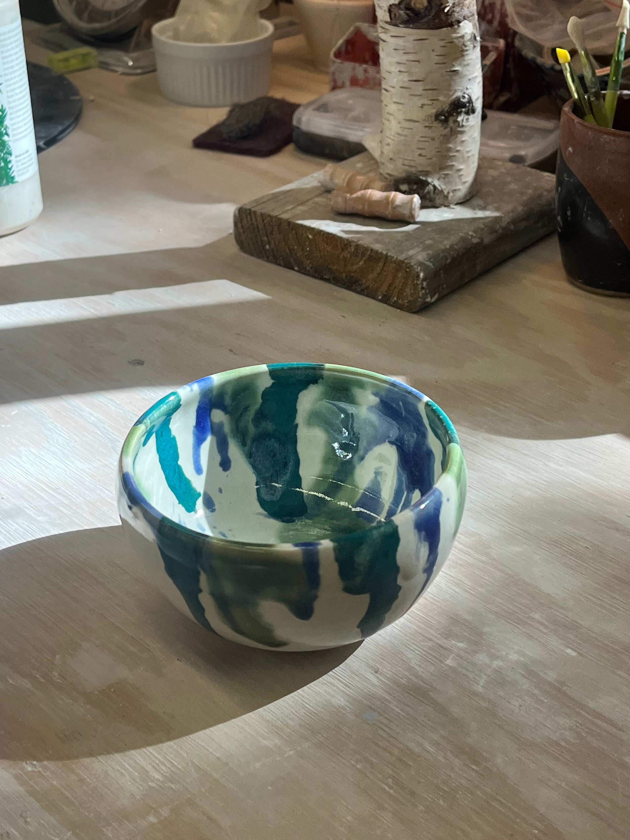 Green / Blue Drip Bowl