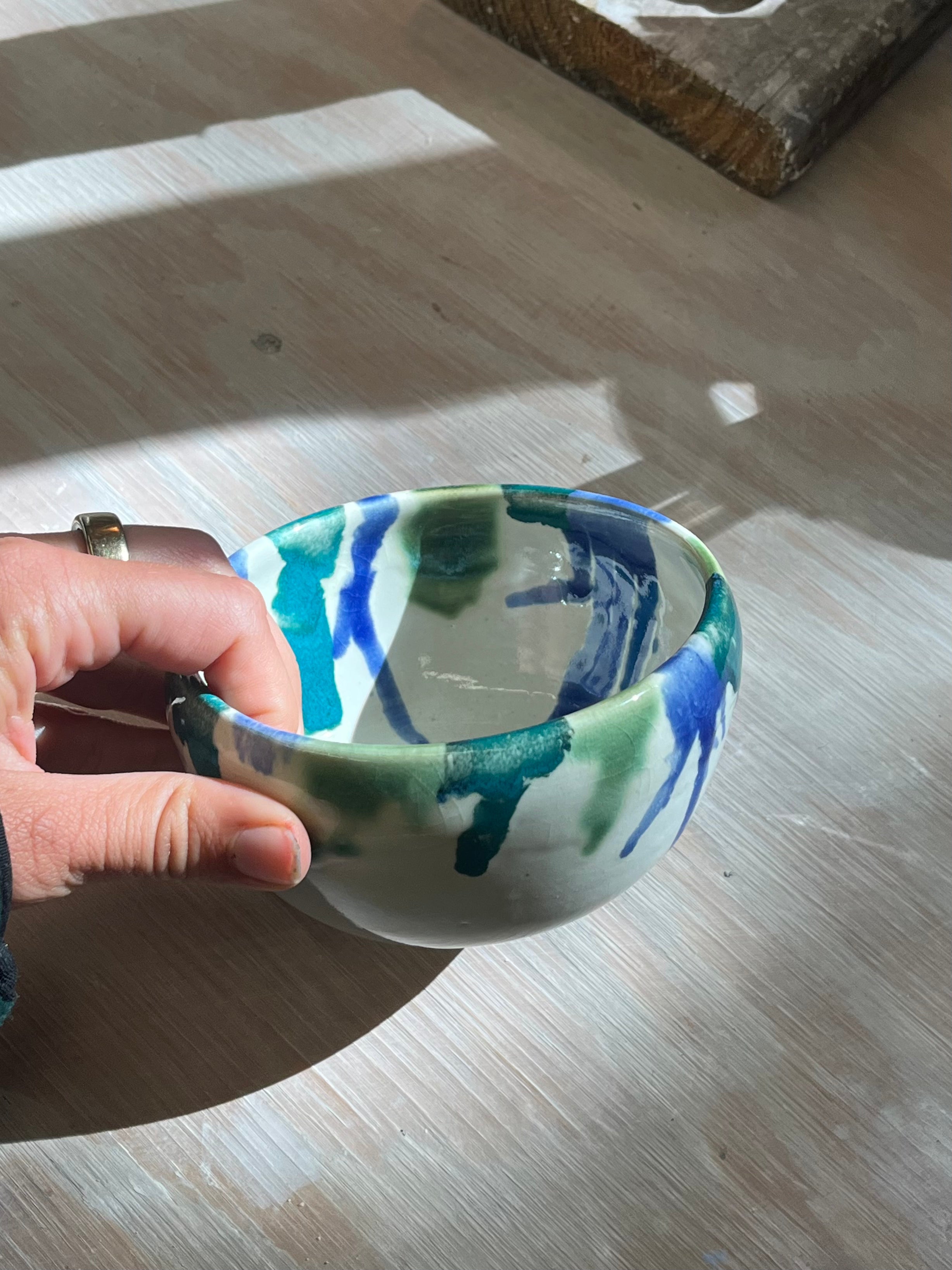 Green / Blue Drip Bowl
