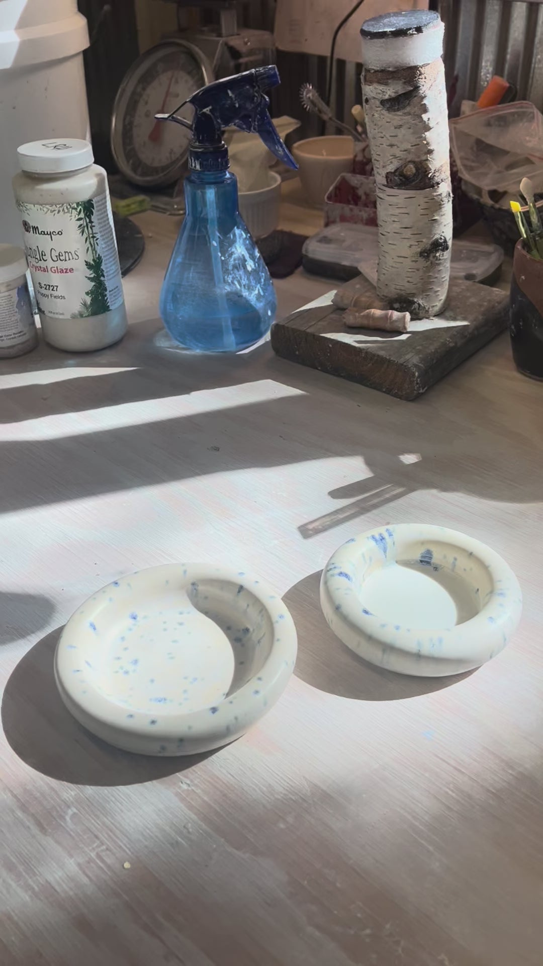 Doughnut Plate Set - Blue Speckle