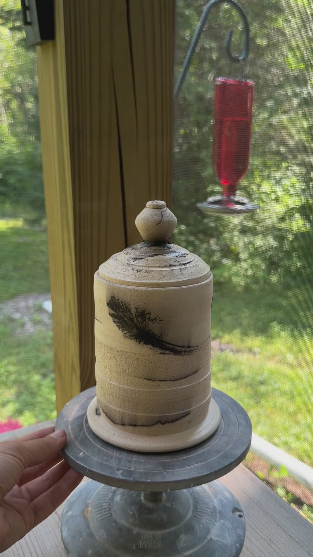 Raku Tall Jar