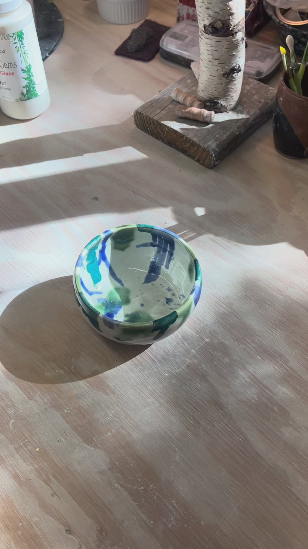 Green / Blue Drip Bowl