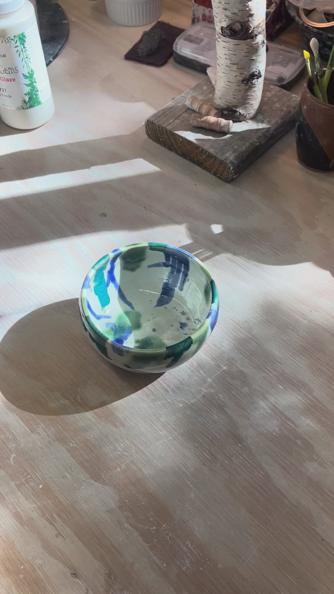 Green / Blue Drip Bowl