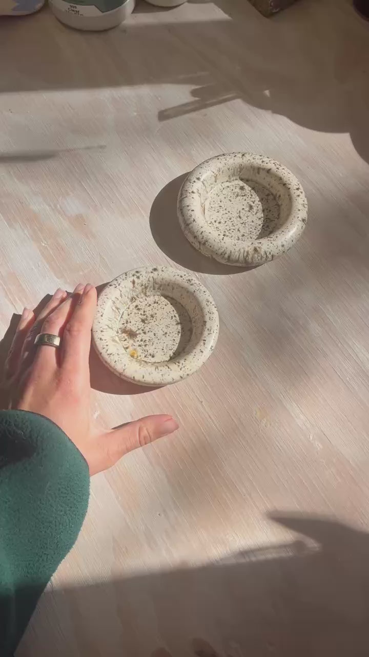 Doughnut Plate Set - White Winter Wood